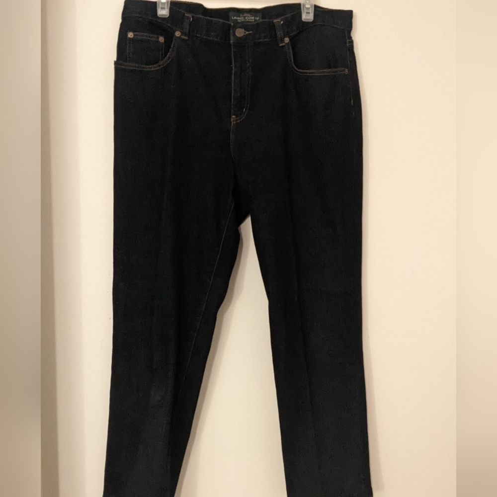 RALPH LAUREN CLASSIC STRAIGHT LRL Dark Wash Plus Size Women's Jeans Denim sz 12W